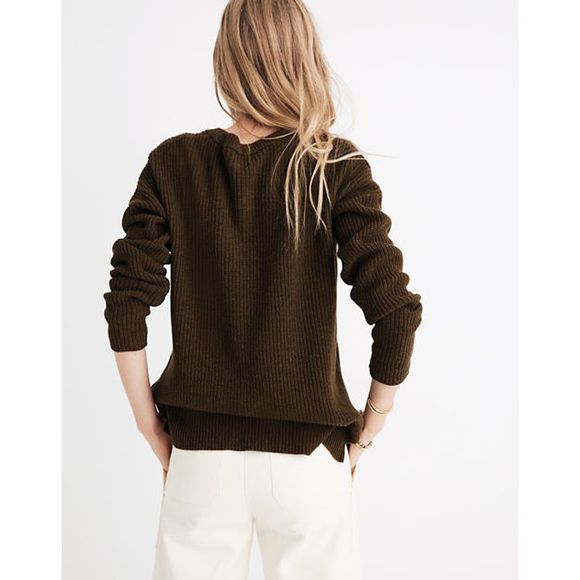 Madewell Sweater Thompson Pocket Boxy Pullover Elm - Picture 4 of 12